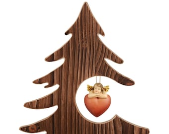 Hölzerner Weihnachtsbaum mit Engel - Religiöses Ahorn Dekor