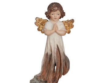 Hand-Carved Root Wood Angel Sculpture – Italian Catholic Gift