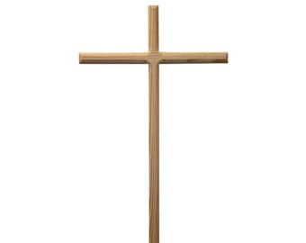 Cruz de pared de madera sencilla - Decoración católica para el hogar, hecha en Italia