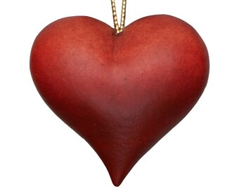Hand Carved Wooden Heart Decoration - Catholic Christian Gift