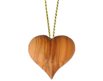 Wooden Heart (olive wood) Home decoration gift, Wooden decoration, Handmade gift, Heart ornament, Unique Gifts for Women