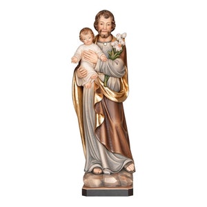 St. Joseph with Child wooden statue Saint Joseph with Child Wooden Statue, Life size Saint Religious Statues Sculptures,Church