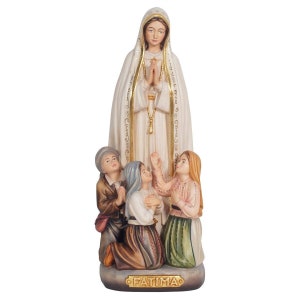 Our Lady of Fatima with shepherds wooden statue, Life size religious statues, Religious Catholic Christian gifts,church supplies, Christian