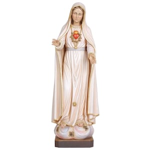 Our Lady of Fatima 5th appearance Our Lady of Fatima wooden statue, Life size religious statues, Religious Catholic Christian gifts,church