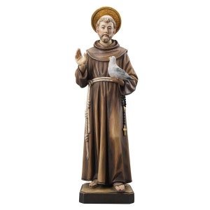 Sint Franciscus van Assisi jubileumjaar 2025, houten standbeeld, levensgrote heilige religieuze standbeelden sculpturen, religieuze katholieke christelijke geschenken