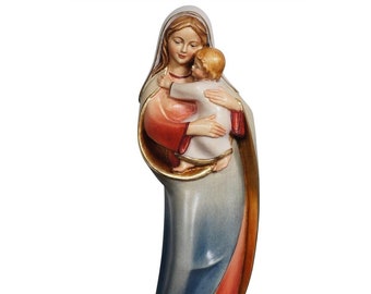 Estatua de madera de la Virgen de la Esperanza, regalo religioso pintado a mano