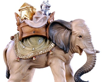 Hand-Painted Dolomite Elephant Figurine – Nativity Scene Decor