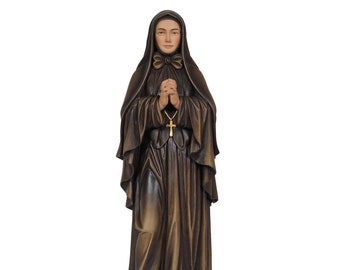 St. Francesca Xavier Cabrini Wooden Statue, Hand-Painted Catholic Gift