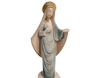 ヴィンテージの木製彫刻の聖母マリア像、聖母子像 | 宗教的な民芸品の