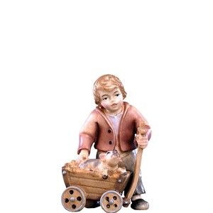 Jongen met kar - dolomiet Religieus cadeau, kerkbenodigdheden, christelijk cadeau, katholieke gifs, kerstversiering, kerststalbeeldjes Kerstmis