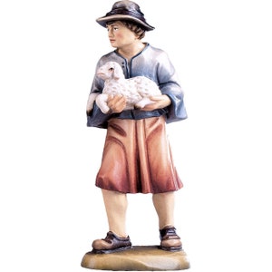 Shepherd with lamb - Farm Religious gift, Church supplies, Christian gift, Catholic Gifs, Christmas decoration, Nativity figurines