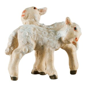 Pair of Lambs standing - Folk Nativity figurine, Religious gift, Church supplies, Christian gift, Catholic Gift, Christmas decoration