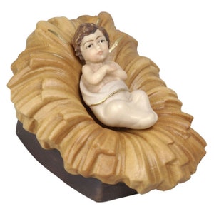 Baby Jesus in cradle - Tyrolean Nativity Figurines, Religious gifts, Church supplies, Christian gifts, Catholic Gifts, Christmas Nativity
