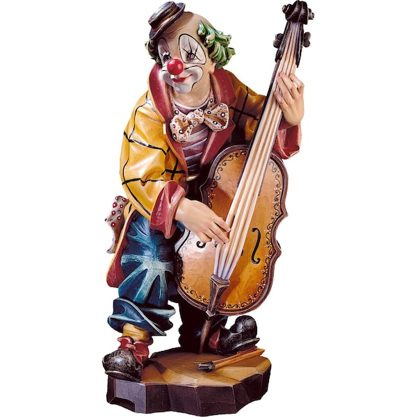 Statue en bois de bassiste de clown Déco en bois, cadeaux en bois, cadeaux originaux, cadeaux uniques, statue en bois, décoration maison, statue