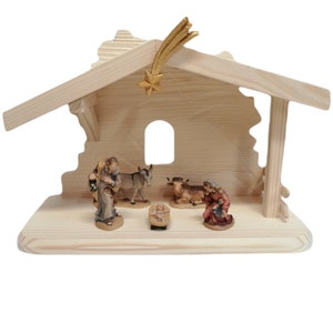 Traditional Nativity Scene with Comet Color - Nativity Scene, Nativity Sets, Christmas, Christmas decoration, wooden decoration, wooden gift