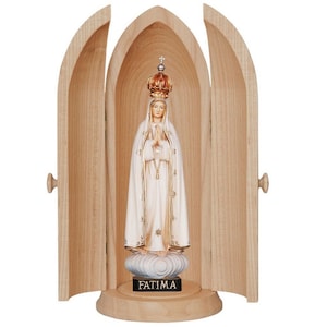 Our Lady of Fatima with crown in Niche - Religious statue, Catholic statue, Religious decoration, Church supplies, Church decoration