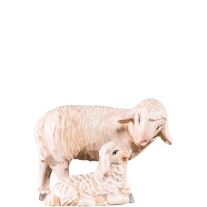 Sheep with lamb - farm made of pine Religious gift, Church supplies, Christian gift, Catholic Gifs, Christmas decoration, Nativity figurines