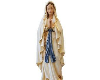 Our Lady of Lourdes Statue, Fiberglass Religious Outdoor Decor, Made in Italy