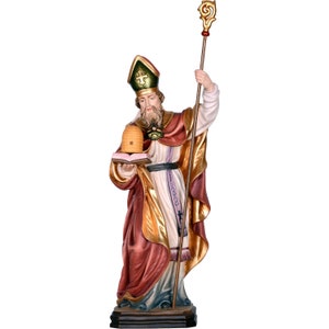 Saint Ambrosius wooden statue, Life size Saint Religious Statues Sculptures,Church supplies,Religious Catholic christian gifts,