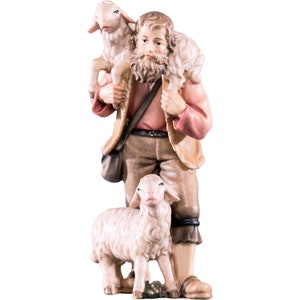 Shepherd with sheep - dolomite Religious gift, Church supplies, Christian gift, Catholic Gifs, Christmas decoration, Nativity figurines