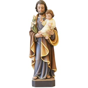 Saint Joseph with Lily in Fiberglass for outside Religious Christian Catholic decor, Church supplies, Saint Statues, Holy Statues, Religious