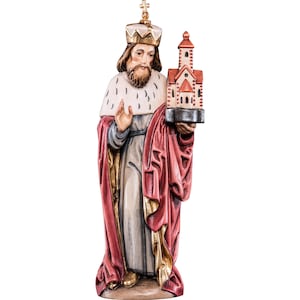 St. Leopold wooden statue, Life size Saint Religious Statues Sculptures,Church supplies,Religious Catholic christian gifts,