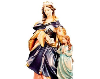 Saint Anne Wooden Statue, Life size Saint Sacred Religious Statues Sculptures, Church supplies