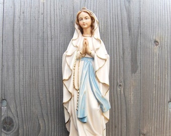 Our Lady of Lourdes wooden statue - Life size religious sacred statues - Religious Catholic Christian gifts- Church supplies