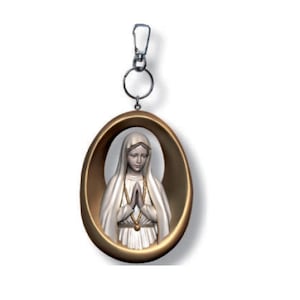 Schlüsselanhänger Madonna von Fatima Holzschlüsselanhänger Fatima Schlüsselanhänger Einzigartige Geschenke Katholische Christliche Geschenke Religiöses Geschenk Weihnachtsgeschenke, Geschenk für