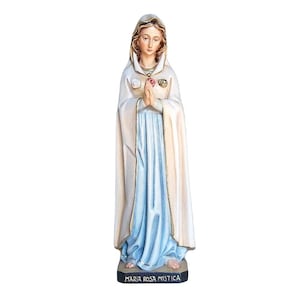 Estatua de madera de la Rosa Mística, adorno decorativo, estatua de la Virgen María, estatuas sagradas de tamaño natural, regalos religiosos católicos cristianos.