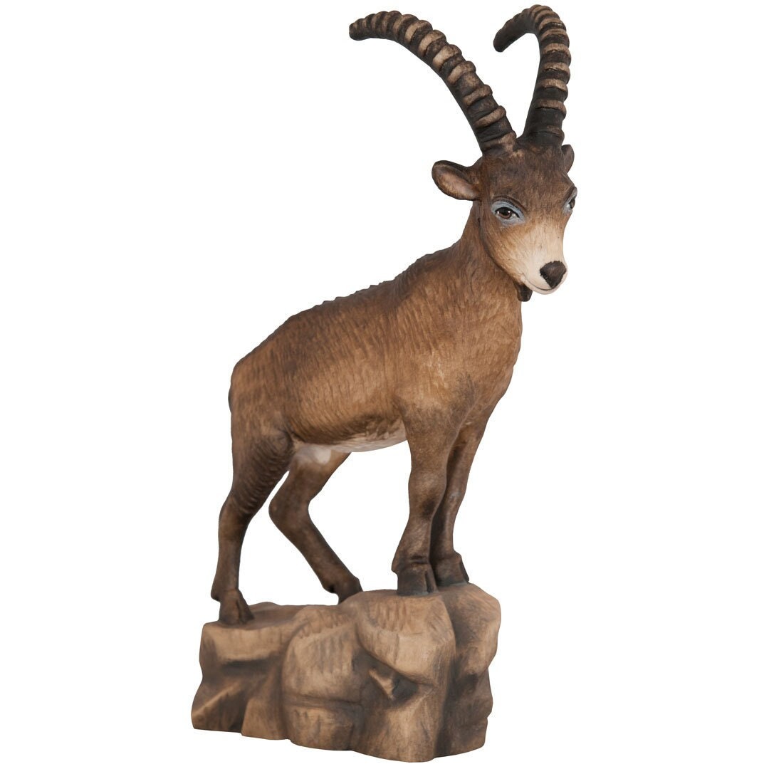 山ヤギ 22 cm / 8.66 インチ - 木製装飾品、木製像、木製ギフト