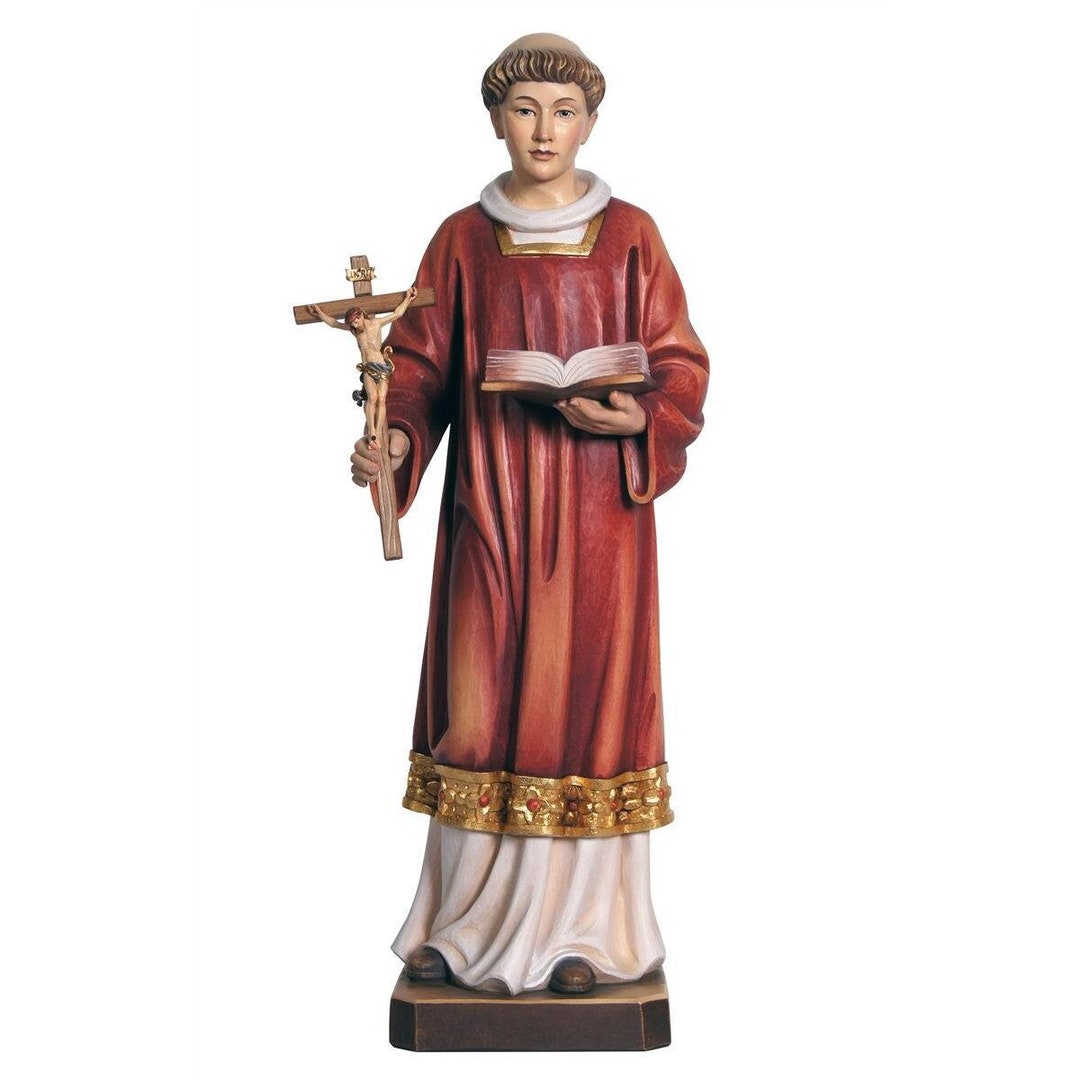 St. Aloysius Wooden Statue, Life Size Saint Religious Statues