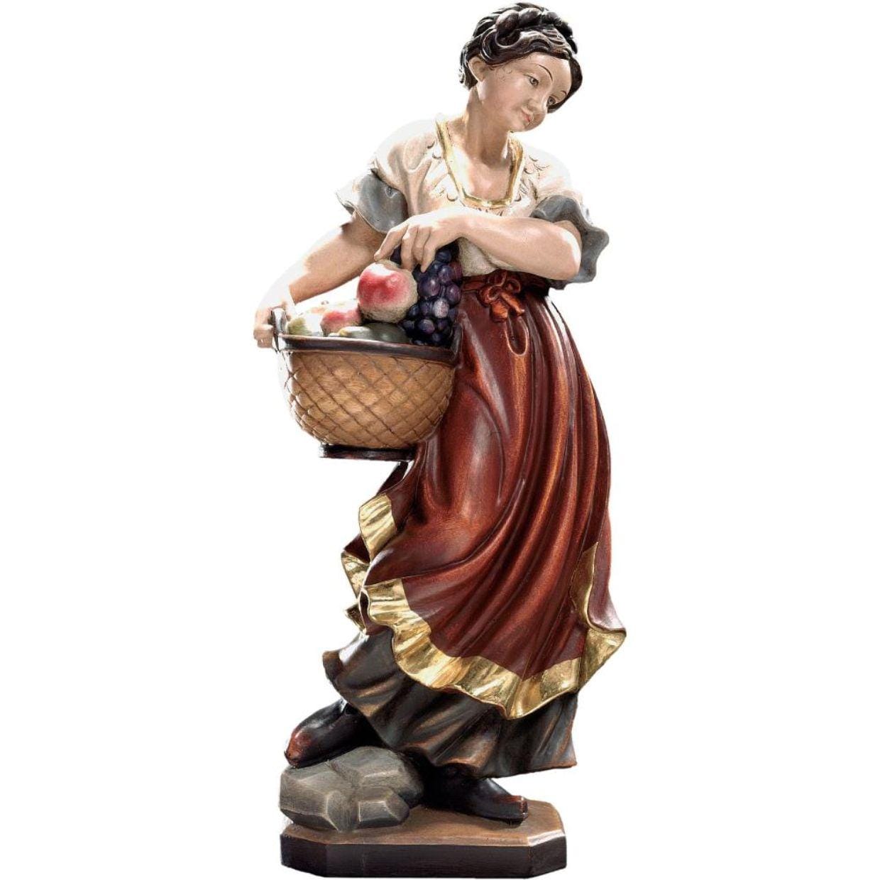 木彫像、彫像、用品、贈り物、果物を持つ女性 - Etsy 日本