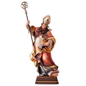 Hand Carved St. Conrad Maple Wood Statue, Gold Gilded