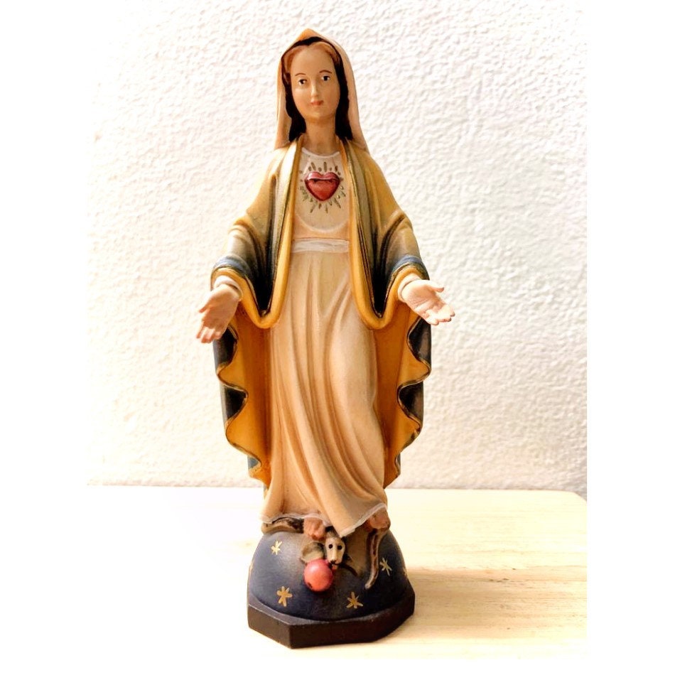 Heiliges Herz Mariens Holzstatue, Jungfrau Maria Statue, religiöse Statuen  in Lebensgröße, religiöse katholische christliche Geschenke, Kirche -   Österreich