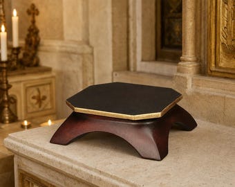Pedestal de madera de arce tallada a mano - Soporte para estatua religiosa, fabricado en Italia