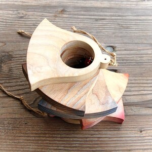 Wooden Bell with Crystal Wall Window Decoration Ornament