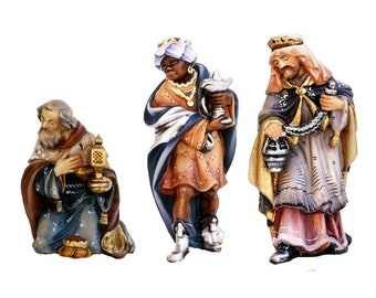 Set of Three Kings - Baroque Set of Three Kings for wooden Nativity Scene set,Life Size Nativity Figurines,Religious Catholic Christian