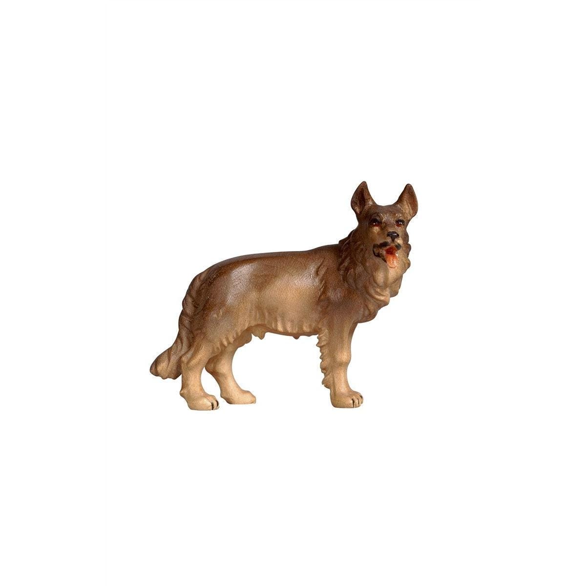 Hand-painted Maple Wood German Shepherd Figurine – Nativity Scene