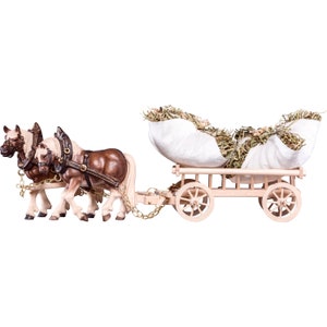 Zugpferde mit Holzwagen und Heu Holzdekoration, Holzgeschenke, originelle Geschenke, einzigartige Geschenke, Holzstatue, Wohndekoration,