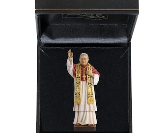 Pope Benedict XVI with case wooden statue, Life size Saint Sacred Religious Statues Sculptures,Church supplies, Religious Catholic