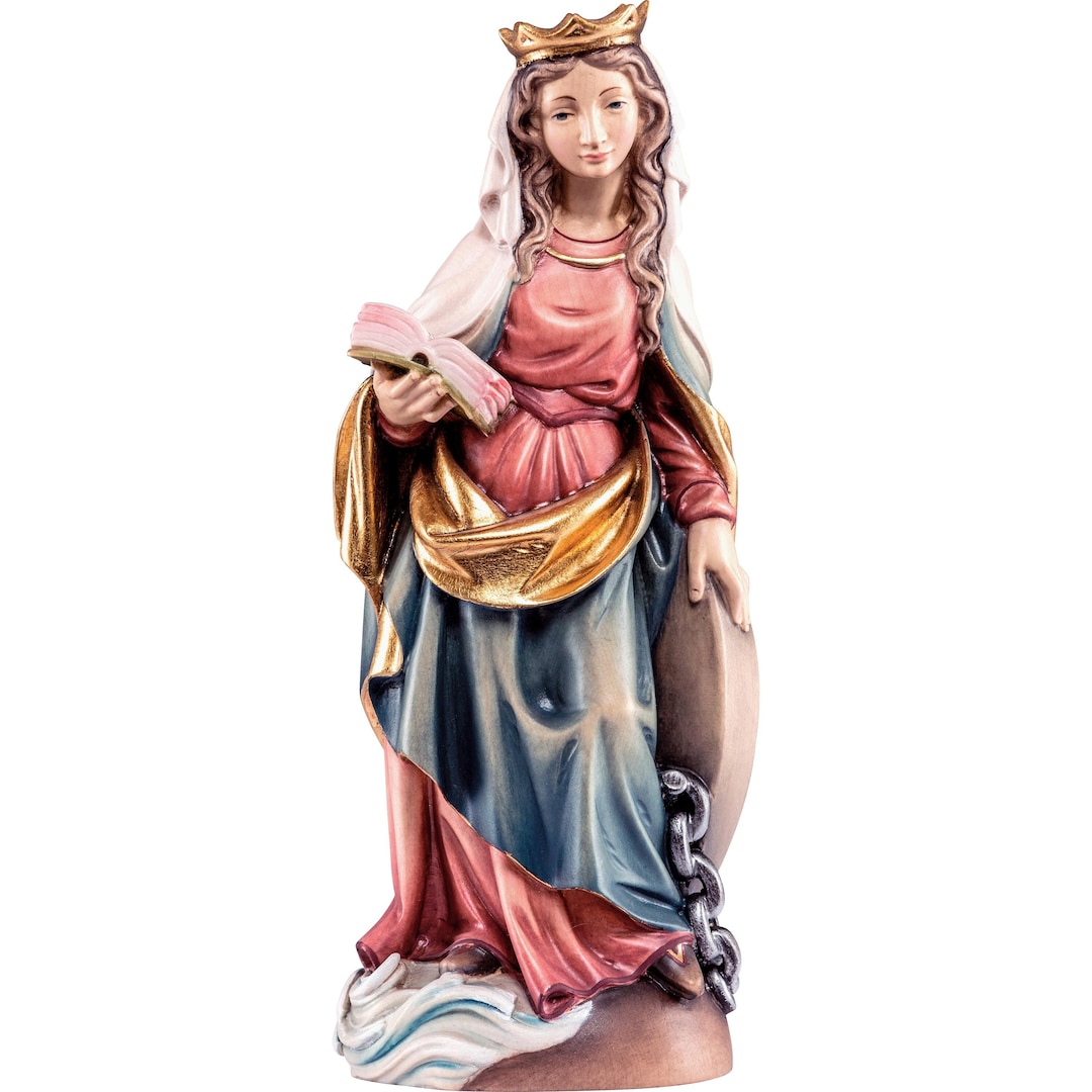 Saint Christine Wooden Statue Life Size Saint Religious Etsy