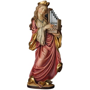 Saint Cecilia, Religious statue, Spiritual statue, Faith decor, Sacred art, Holy figurine, Spiritual gift, Sanctified Wooden Statues