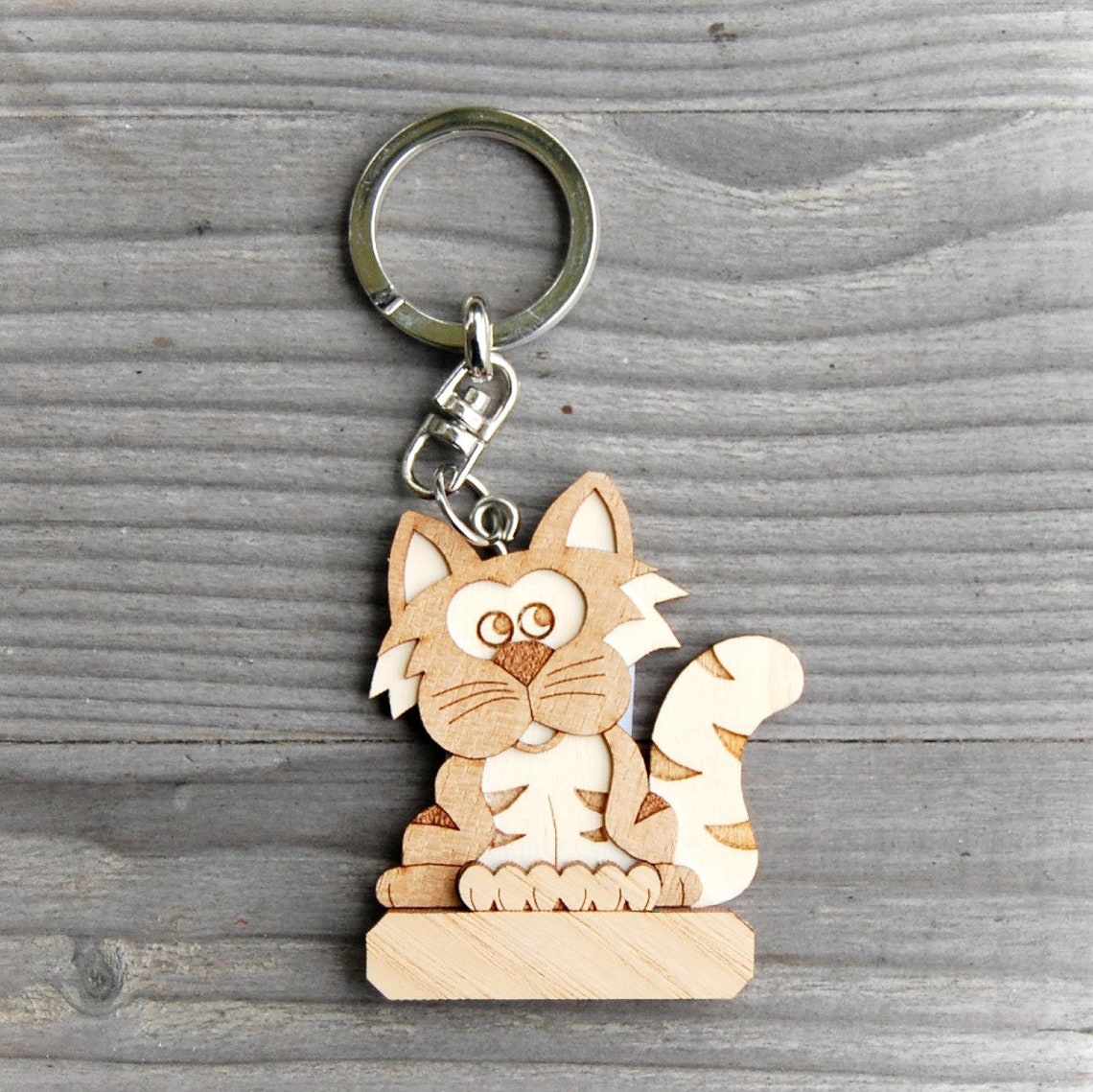 Wooden Animals keyring Unique gifts for womenMen Children Etsy