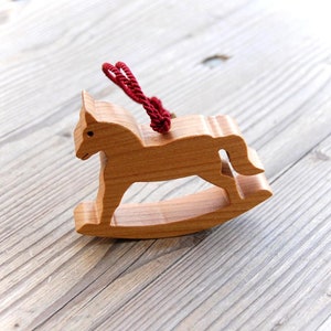 Rocking Horse Wooden Decoration Ornament, Home decor gifts, Handmade gift