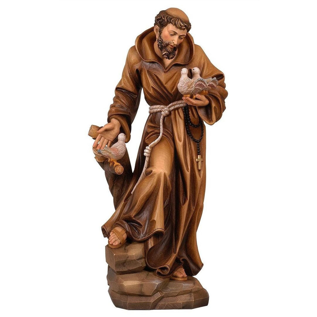 St. Francis Wooden Statue Life Size Saint Religious Statues Sculptures