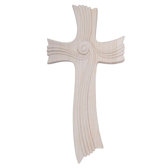 Houten wandkunstkruis, houten kruis, gesneden houten kruis, wandkruis, houten kruis religieuze woondecoratie, kruisbeeldkruis, kruisbeeld houtkunst - België