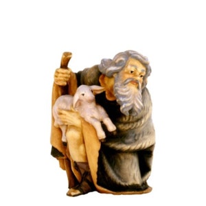 Old Shepherd with Lamb - Baroque Old Shepherd with Lamb for Nativity Scene set,Life Size Nativity Figurines,Religious Catholic Christian