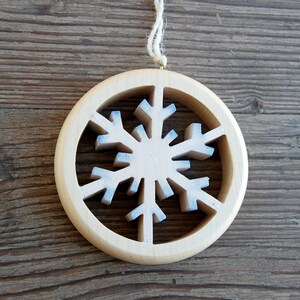 Wooden Snowflake Wall Decoration Wooden Snowflake Christmas Decoration  Ornament- Winter