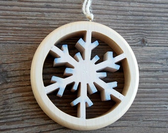 Wooden Snowflake Decoration Wooden Snowflake Christmas Decoration Ornament- Winter decorations